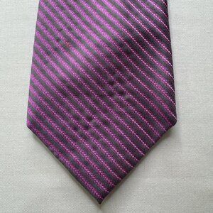 Calvin Klein 100% Silk Purple & Gray Diagonal Stripe Tie | Classic Men’s Necktie